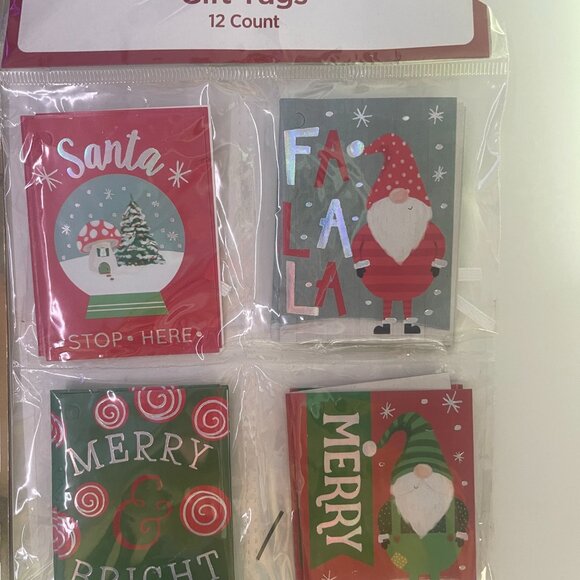 Holiday Gift Wrap Bundle – Giant Gift Bag + 50 Peel-and-Stick Tags + 12 Gift Tag - Picture 5 of 6